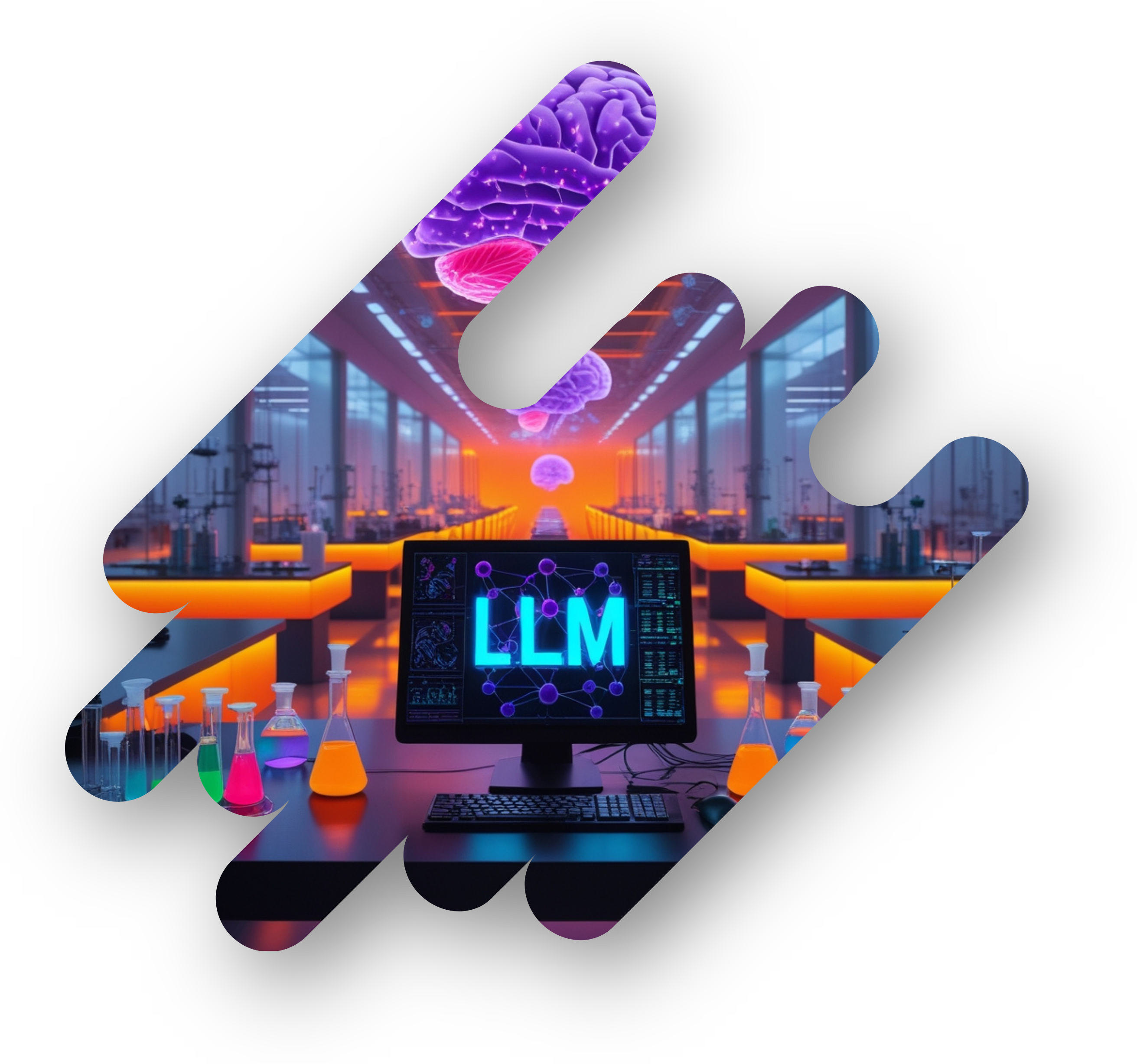 Abstract illustration representing AI and coding.